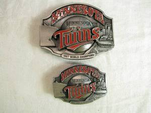 lot 81 image: Minnesota Twins 1987 World Champions Belt Buckles