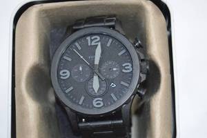 lot 19 image: Mens Black Stainless Steel Fossil Watch