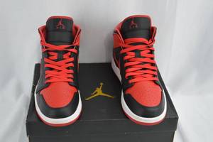 lot 27 image: Nike Air Jordan 1 Mid Red Bred 2022