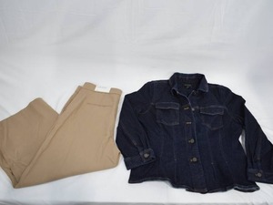 lot 42 image: Ann Taylor Crop Trousers and Denim Jacket, Size 12