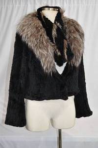 lot 45 image: Black Jacket with Fur Trim and Scarf
