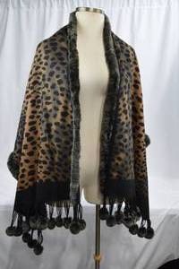 lot 50 image: Wool Shawl with Rex Rabbit Border