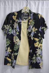 lot 100 image: Womens Tommy Bahama 100% Silk Shirt and Tank Top