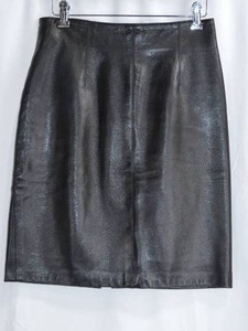 lot 104 image: Lanna Black Leather Skirt, Sz 6