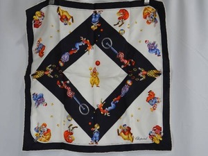 lot 108 image: Chopard 100% Silk Scarf with Clown Motif