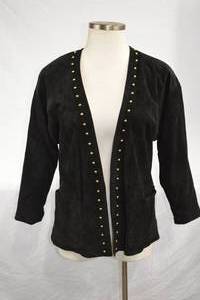 lot 127 image: Lanna black suede Blazer