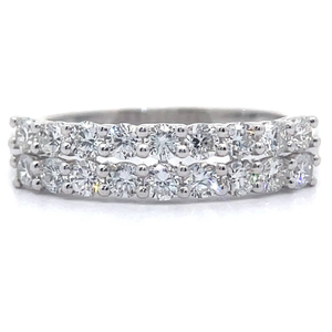 lot 12C image: NEW 1.10 Carat PavDiamond Double Row Ring VIDEO
