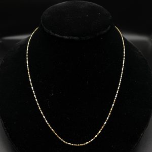 lot 12D image: Aurafin Italy Fine Fancy Link Slim Chain Necklace in 14k Yellow Gold