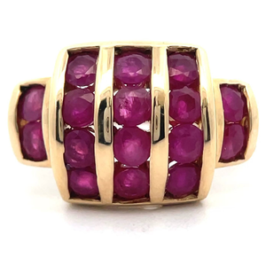 lot 18 image: Channel Ruby Dome Ring in Yellow Gold VIDEO
