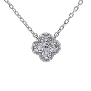 lot 24 image: NEW 0.25 Carat Diamond Four-Petal Flower Pendant Necklace