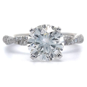 lot 5B image: NEW 2.95 Carat Diamond PavInfinity Engagement Ring in 14k White Gold $4950  VIDEO 