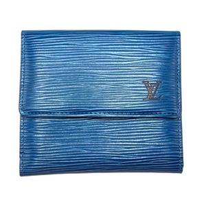 lot 27B image: Louis Vuitton Epi Leather Bifold Wallet in Toledo Blue Pre-Owned Retail $750