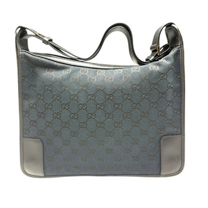 lot 16B image: Gucci GG Black Guccissima Canvas Shoulder Bag with Leather Trim Pre-Owned Retail $1,250