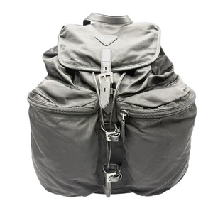 lot 9A image: Prada Black Tessuto Nylon Backpack with Leather Trim Pre-Owned Retail $1,400