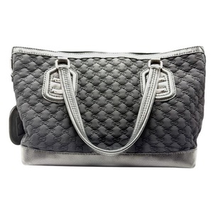 lot 9B image: Gucci Black GG Matelass Nylon Tote with Leather Trim Pre-Owned Retail $1,350