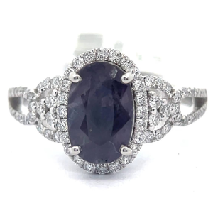 lot 27 image: NEW 2.74 Carat Oscar Friedman RARE UNHEATED KASHMIR SAPPHIRE & Natural Diamond Ring in Platinum w GIA Report $8,100 Retail VIDEO