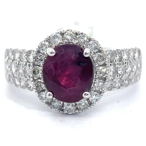 lot 28 image: NEW Oscar Friedman 2.98 Carat Kashmir Sapphire & Natural Diamond Halo Ring in Platinum w GIA Report $6,279 Retail VIDEO