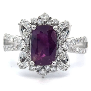 NEW! 2.42 Carat Oscar Friedman Carat Kashmir Sapphire & Pavé Natural Diamond Ring in Platinum w/ GIA Report; $6,575 Retail *VIDEO*