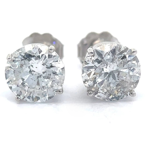 lot 8 image: NEW 3.03 Carat Natural Diamond Round Solitaire Stud Earrings in 14k White Gold w Report $17,299 Retail VIDEO
