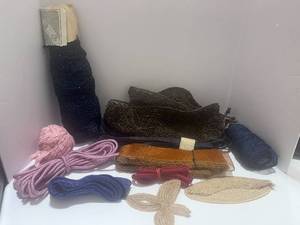 lot 19 image: Vintage Millinery Trims-Blues and Pink