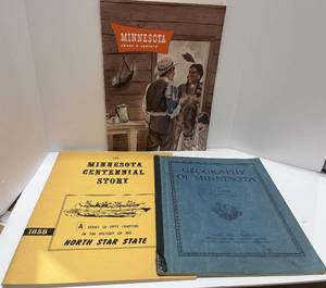 lot 29 image: Vintage Books The Minnesota Centennial Story 1958, Geography of Minnesota, Minnesota Spans a Century 1949