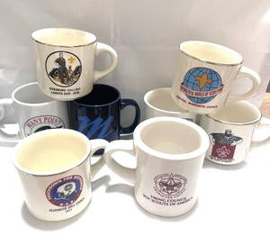 lot 54 image: 8 Boy Scout Advertising Mugs