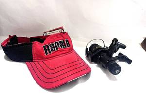 lot 85 image: Shimano 1000R Fishing Reel and Red Rapala Visor NEW