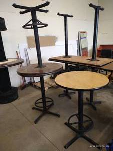 lot 9 image: (3) Bar Tables