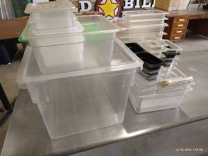 lot 25 image: Large Food Prep Lot - Bins Etc