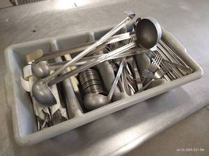 lot 34 image: Tray With FlatwareLadles