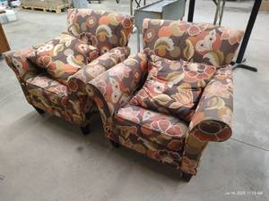 lot 43 image: (2) Heavy Upholstered Chairs