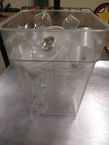 lot 55 image: Bin of Salt & Pepper Shakers, Etc
