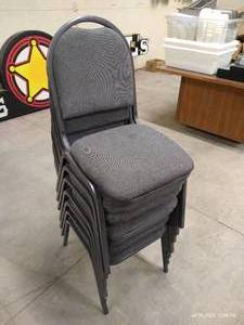 lot 62 image: (7) Sturdy Padded Chairs