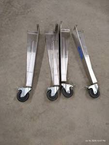lot 83 image: Set of (4) Long Stainless Steel Caster Wheels