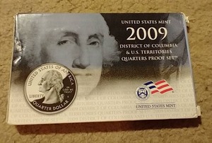 lot 107 image: 2009 U.S. Mint DC & Territories Quarters Proof Set