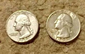 lot 109 image: (2) 90% Silver Quarters
