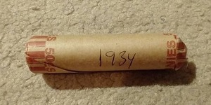 lot 116 image: 1934 Wheat Penny Roll