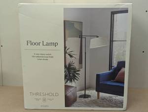 lot 30 image: Traditional Oil Rubbed Swing Arm Floor Lamp Brown - Threshold