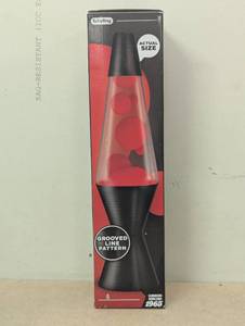 lot 15 image: LAVA 14.5 Scarlet Soundwave Novelty Table Lamp