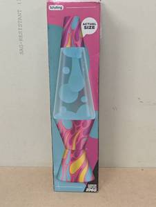 lot 17 image: LAVA 14.5 Modern Pink Swirl Novelty Table Lamp Modern Style Electric Novelty Table Lamp