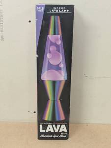 lot 20 image: LAVA 14.5 Iridescent Chrome Novelty Table Lamp Hand-Painted, Electric Wax Motion Light