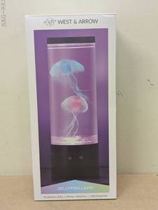 lot 19 image: 12 RGB Jellyfish Lamp with USB Black - West & Arrow LED, Ocean Theme