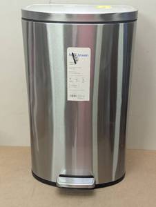 lot 88 image: 45L D Shape Step Trash Can - Brightroom Stainless Steel