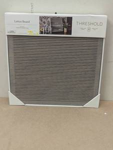 lot 98 image: 14x 14 Wood Letterboard Gray - Threshold MDF Message Board with 181 Characters