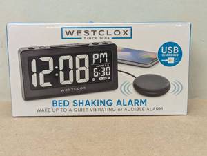 lot 103 image: Vibrating Bed Shaker Digital Alarm Clock - Westclox