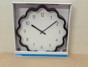 lot 105 image: 12 Wavy Wall Clock Black - Room Essentials