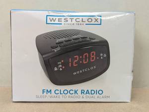 lot 114 image: Westclox Digital FM Radio Clock with Adapter Black