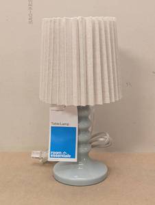 lot 128 image: Mini Stick Table Lamp with Pleated Shade - Room Essentials