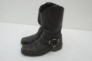 lot 6 image: Bonanza Black Leather Boots Mens Size 10