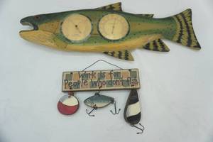 lot 58 image: Wooden Fishing Decor